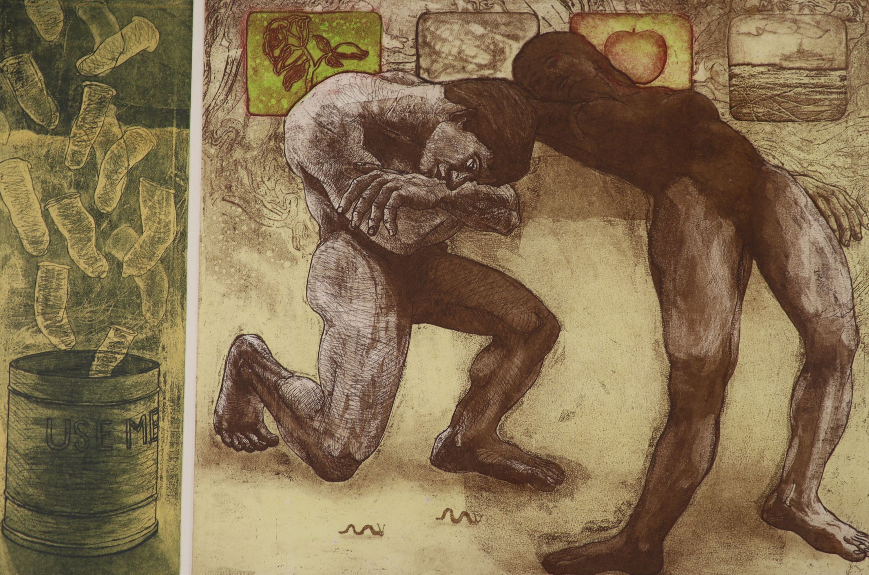 Zhand Mohammed, limited edition print, 'Agony', signed and dated '02, 4/4, 48 x 71cm
